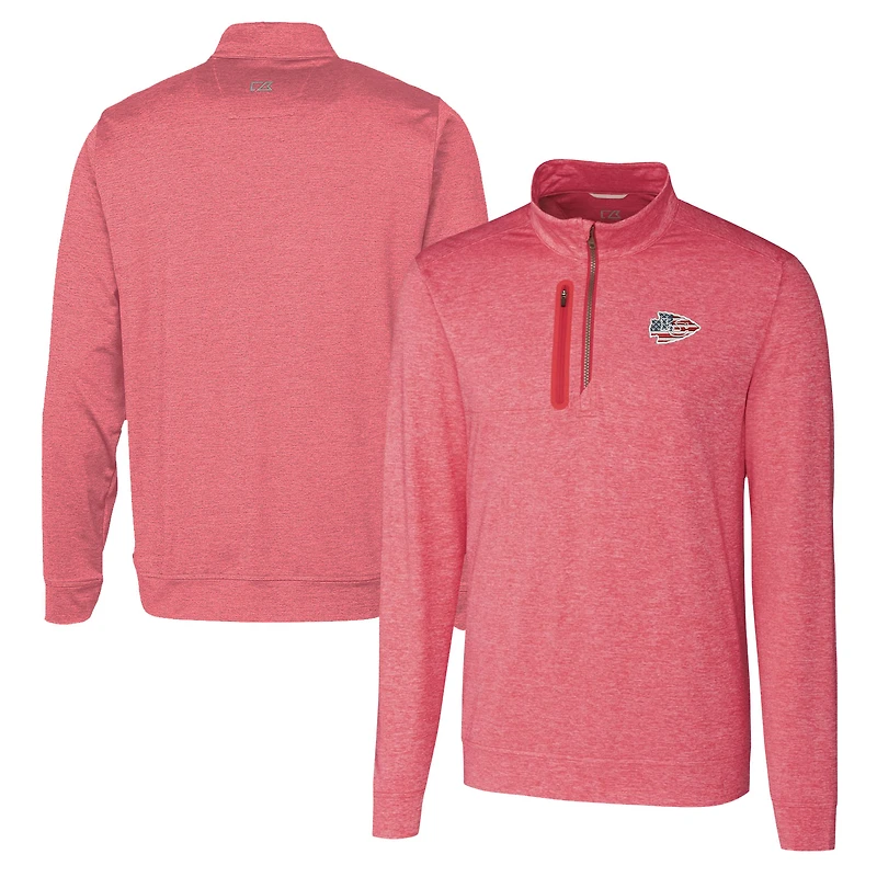 Pull-over Americana Stealth à quart de zip pour homme, rouge, Cutter & Buck, Kansas City Chiefs