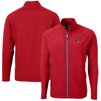Men's Cutter & Buck  Red Kansas City Chiefs Helmet Adapt Eco Knit Hybrid Recycled Full-Zip Jacket