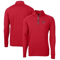 Men's Cutter & Buck  Red Kansas City Chiefs Helmet Adapt Eco Knit Stretch Recycled Quarter-Zip Pullover Top