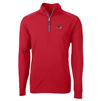 Men's Cutter & Buck  Red Kansas City Chiefs Helmet Adapt Eco Knit Stretch Recycled Quarter-Zip Pullover Top