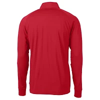 Men's Cutter & Buck  Red Kansas City Chiefs Helmet Adapt Eco Knit Stretch Recycled Quarter-Zip Pullover Top
