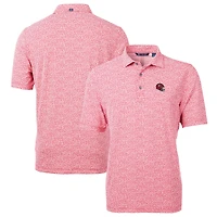 Polo recyclé à imprimé botanique et éco-piqué pour homme, rouge, Cutter & Buck, Kansas City Chiefs, casque Virtue