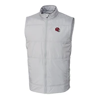 Men's Cutter & Buck  Silver Kansas City Chiefs Helmet Stealth Hybrid Quilted Windbreaker Full-Zip Vest
