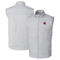 Men's Cutter & Buck  Silver Kansas City Chiefs Helmet Stealth Hybrid Quilted Windbreaker Full-Zip Vest