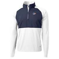 Pull-over hybride recyclé à fermeture éclair quart de tour pour homme, blanc, Cutter & Buck, Kansas City Chiefs, Adapt Eco Knit