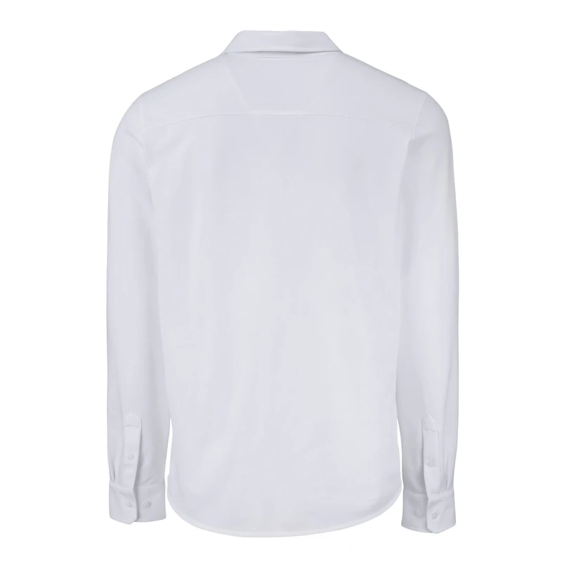 Men's Cutter & Buck White Kansas City Chiefs Knitted Advantage Tri-Blend Eco Soft Pique Long Sleeve Button-Up Shirt
