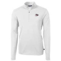 Veste à enfiler zippée quart de tour en piqué écologique recyclé pour homme, Cutter & Buck, blanc, Kansas City Chiefs
