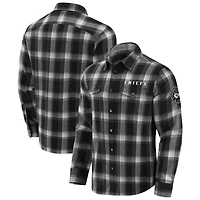 Men's Darius Rucker Collection by Fanatics Black Kansas City Chiefs Flannel Plaid Full-Snap Shirt