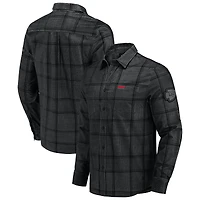 Chemise boutonnée en velours côtelé micro écossais noir des Kansas City Chiefs pour homme de la collection Darius Rucker par Fanatics