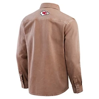 Chemise à manches longues teintée en pièce pour homme de la collection Darius Rucker par Fanatics Brown Kansas City Chiefs