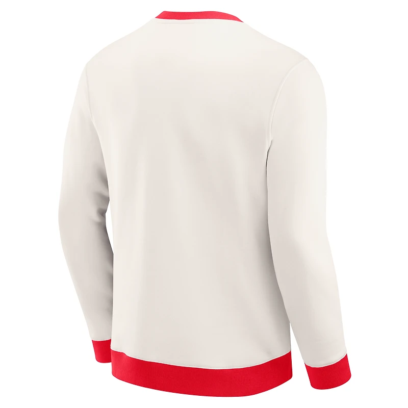 Men's Darius Rucker Collection by Fanatics  Cream Kansas City Chiefs Colorblock Crewneck Sweatshirt