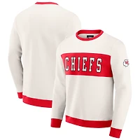 Men's Darius Rucker Collection by Fanatics  Cream Kansas City Chiefs Colorblock Crewneck Sweatshirt