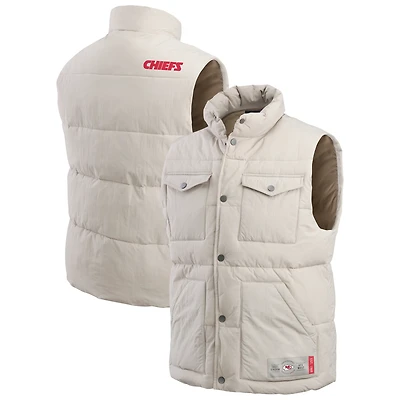 Men's Darius Rucker Collection by Fanatics Cream Kansas City Chiefs Puffer Full-Snap Vest