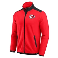 Men's Darius Rucker Collection by Fanatics Red Kansas City Chiefs Color Block Polar Fleece Full-Zip Jacket