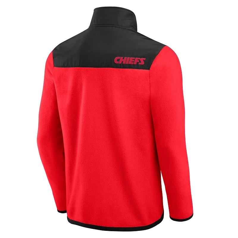 Men's Darius Rucker Collection by Fanatics Red Kansas City Chiefs Color Block Polar Fleece Full-Zip Jacket