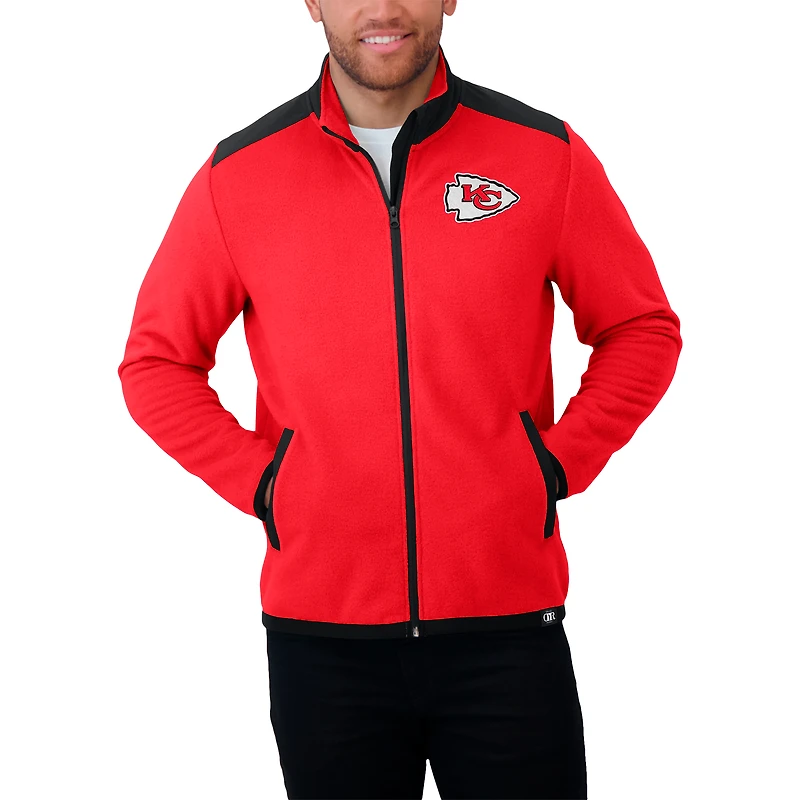 Men's Darius Rucker Collection by Fanatics Red Kansas City Chiefs Color Block Polar Fleece Full-Zip Jacket
