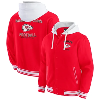 Veste à capuche boutons-pression complète pour homme de la collection Darius Rucker Fanatics, rouge, Kansas City Chiefs