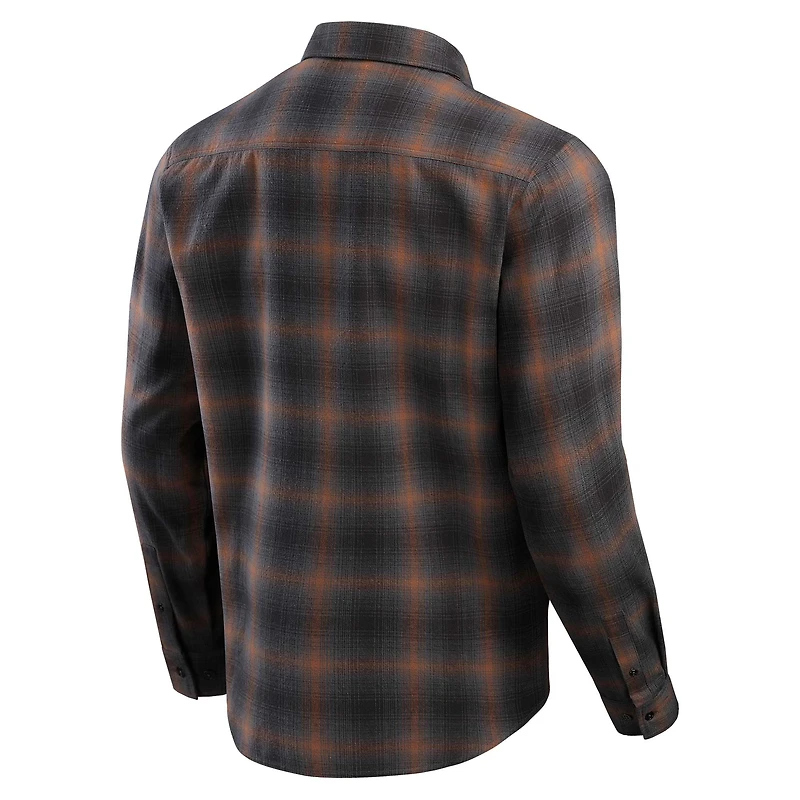 Chemise boutonnée à manches longues classique en flanelle pour homme de la collection Darius Rucker Fanatics Tan Kansas City Chiefs