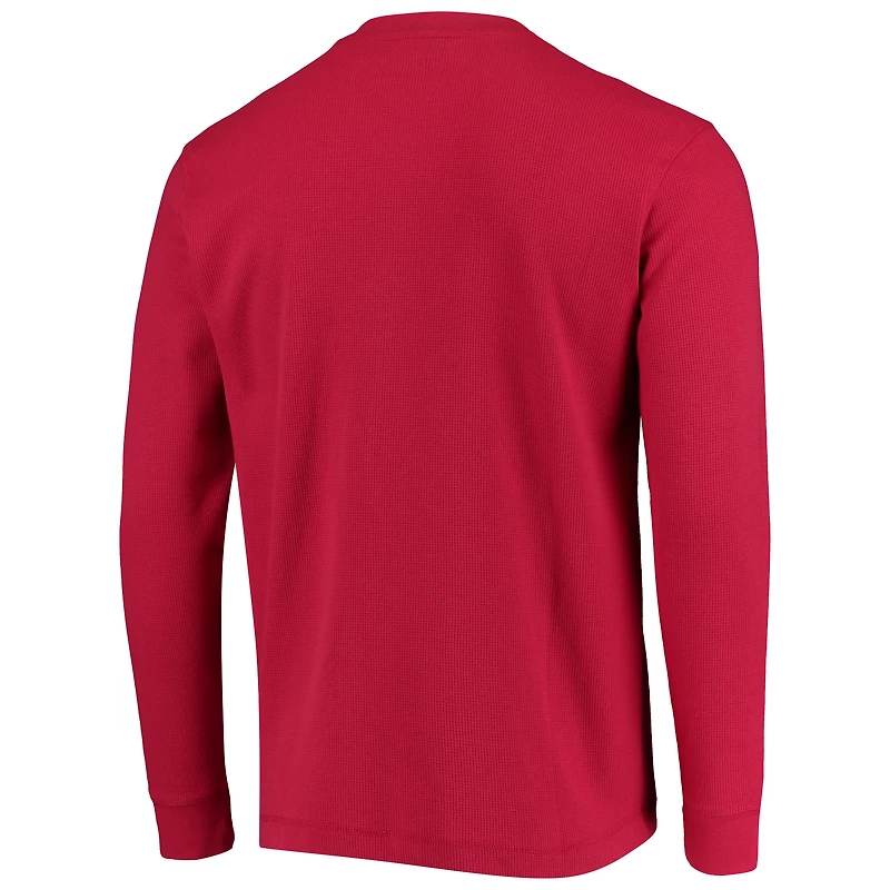 T-shirt à manches longues avec logo Dunbrooke Red Kansas City Chiefs Maverick Thermal Henley pour hommes