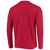 T-shirt à manches longues avec logo Dunbrooke Red Kansas City Chiefs Maverick Thermal Henley pour hommes