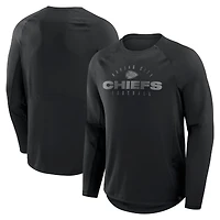 Men's Fanatics Black Kansas City Chiefs Big & Tall Coverage Scheme Long Sleeve T-Shirt