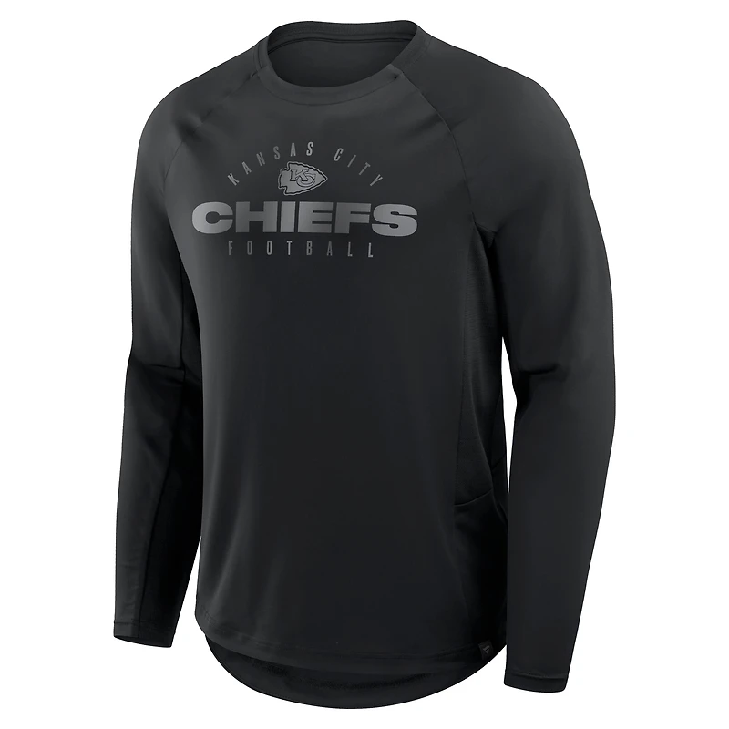 Men's Fanatics Black Kansas City Chiefs Big & Tall Coverage Scheme Long Sleeve T-Shirt
