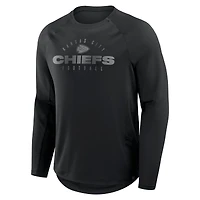 Men's Fanatics Black Kansas City Chiefs Big & Tall Coverage Scheme Long Sleeve T-Shirt