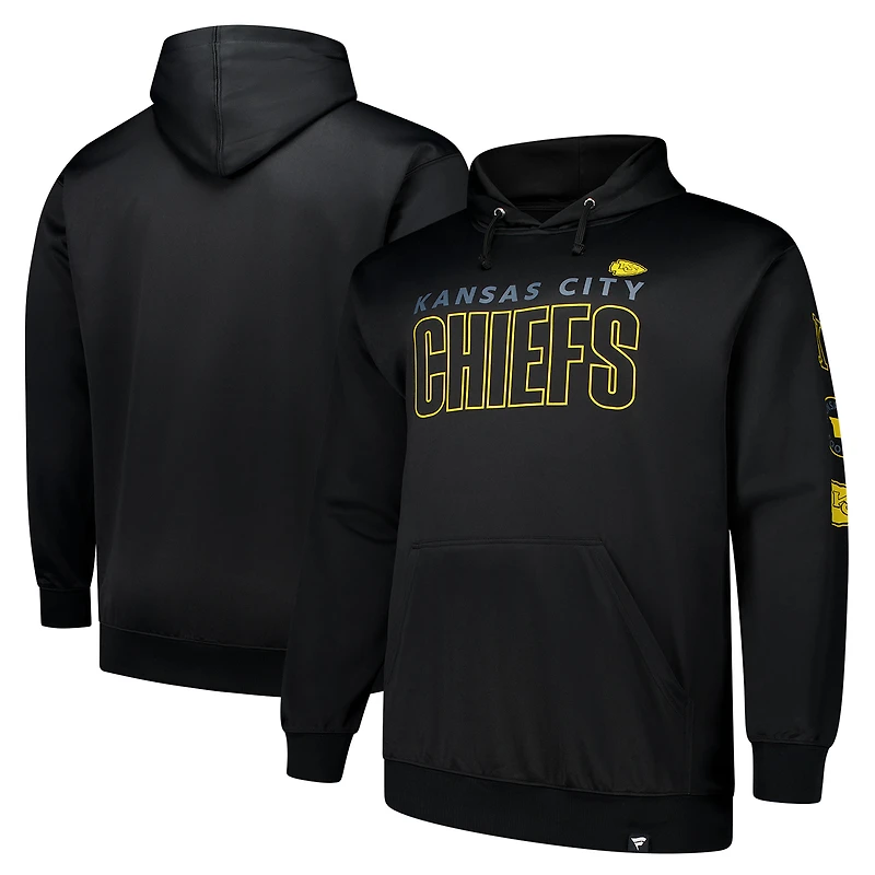 Men's Fanatics  Black Kansas City Chiefs Big & Tall Fleece Pullover Hoodie