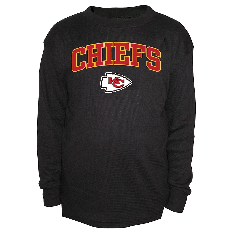 Men's Fanatics Black Kansas City Chiefs Big & Tall Thermal Long Sleeve Crew Neck T-Shirt