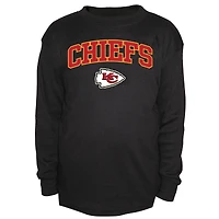 Men's Fanatics Black Kansas City Chiefs Big & Tall Thermal Long Sleeve Crew Neck T-Shirt