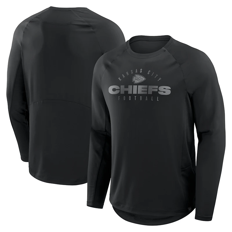 T-shirt à manches longues noir Fanatics pour homme, motif Kansas City Chiefs