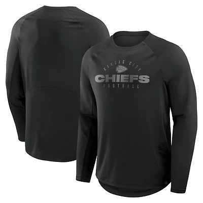 T-shirt à manches longues noir Fanatics pour homme, motif Kansas City Chiefs