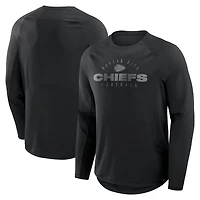 T-shirt à manches longues noir Fanatics pour homme, motif Kansas City Chiefs