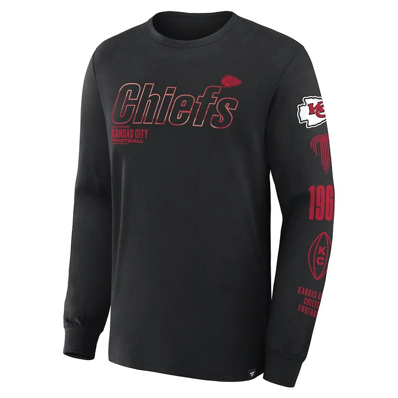 T-shirt à manches longues Fanatics Black Kansas City Chiefs Legacy pour homme