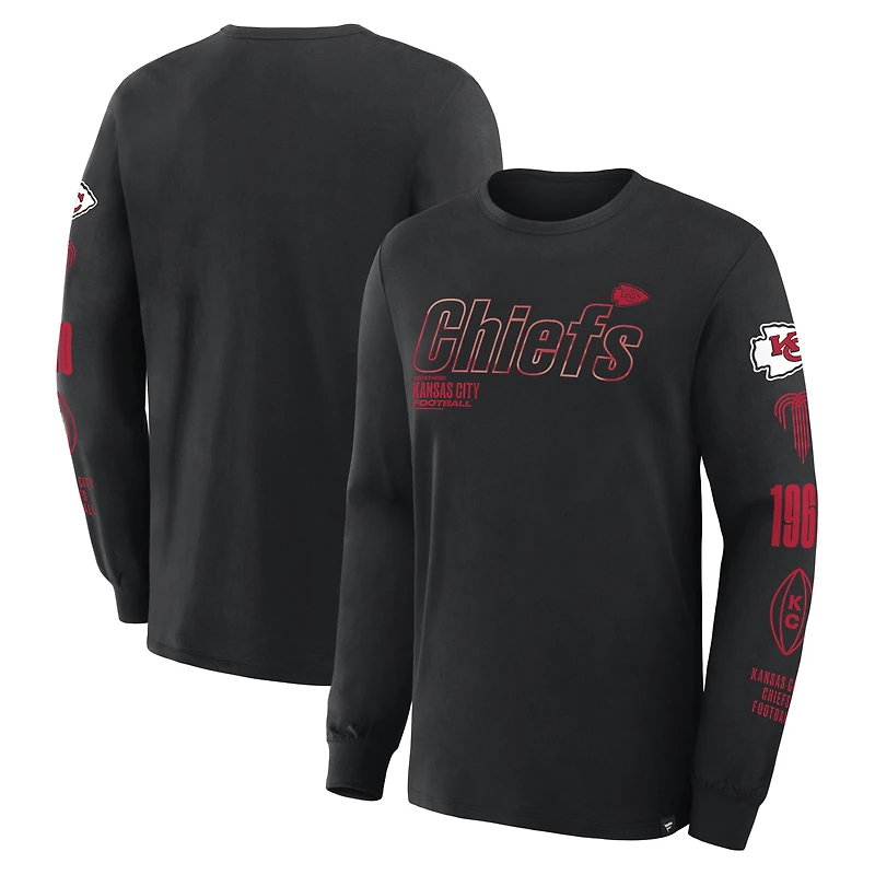 T-shirt à manches longues Fanatics Black Kansas City Chiefs Legacy pour homme
