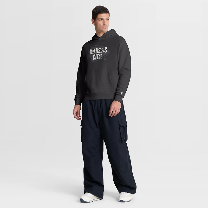 Sweat à capuche oversize noir Kansas City Chiefs pour homme (Fanatics)
