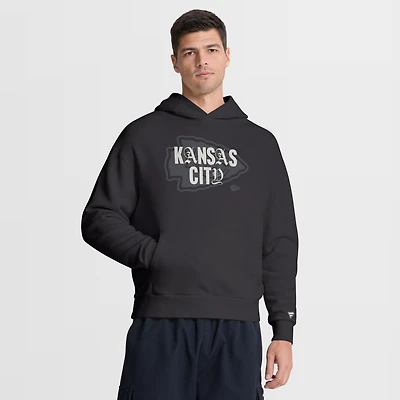 Men's Fanatics Black Kansas City Chiefs Oversized Type Play Location Hoodie