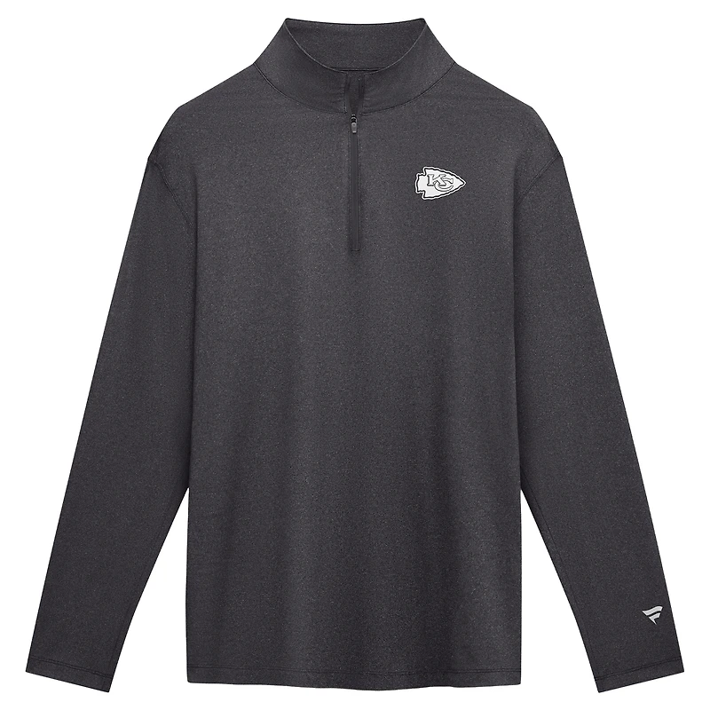 Men's Fanatics Charcoal Kansas City Chiefs Clutch Quarter-Zip Pullover