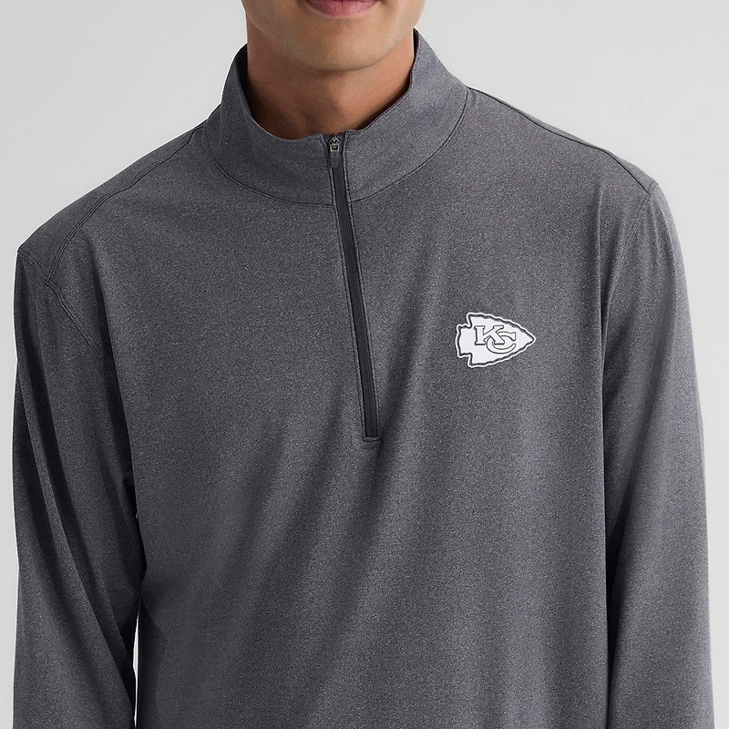 Men's Fanatics Charcoal Kansas City Chiefs Clutch Quarter-Zip Pullover
