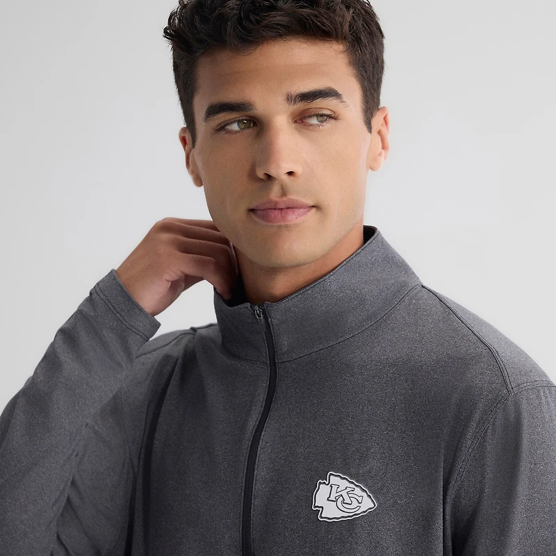 Men's Fanatics Charcoal Kansas City Chiefs Clutch Quarter-Zip Pullover