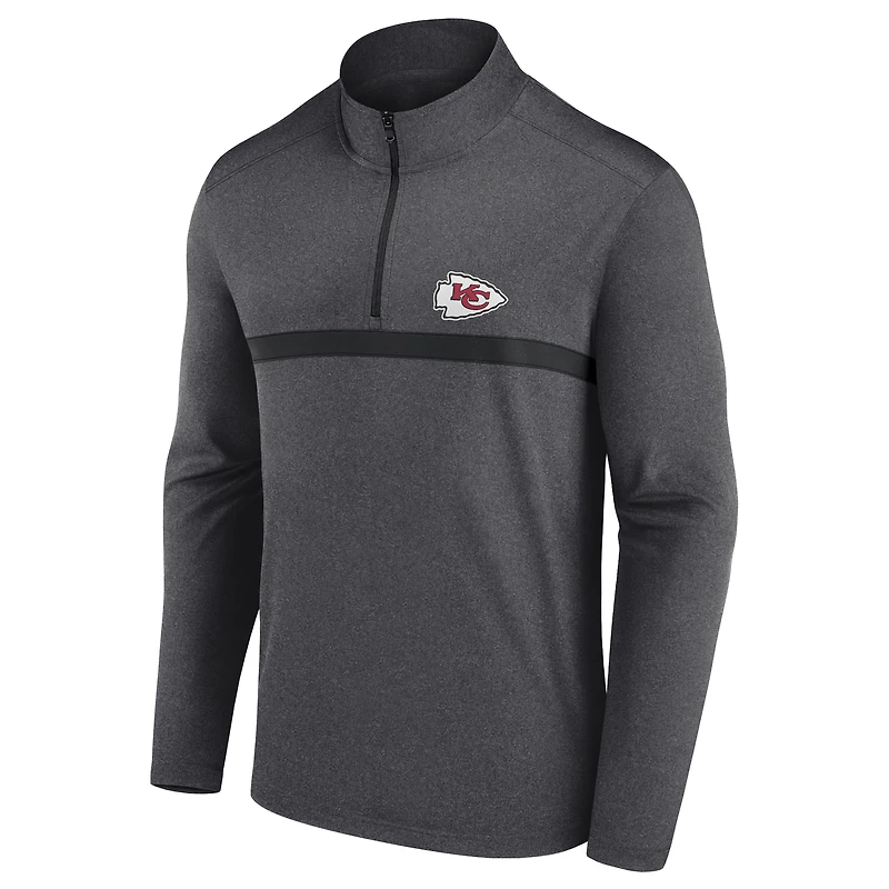 Pull à fermeture éclair quart de tour Fanatics pour homme, couleur charbon, Kansas City Chiefs