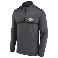 Pull à fermeture éclair quart de tour Fanatics pour homme, couleur charbon, Kansas City Chiefs