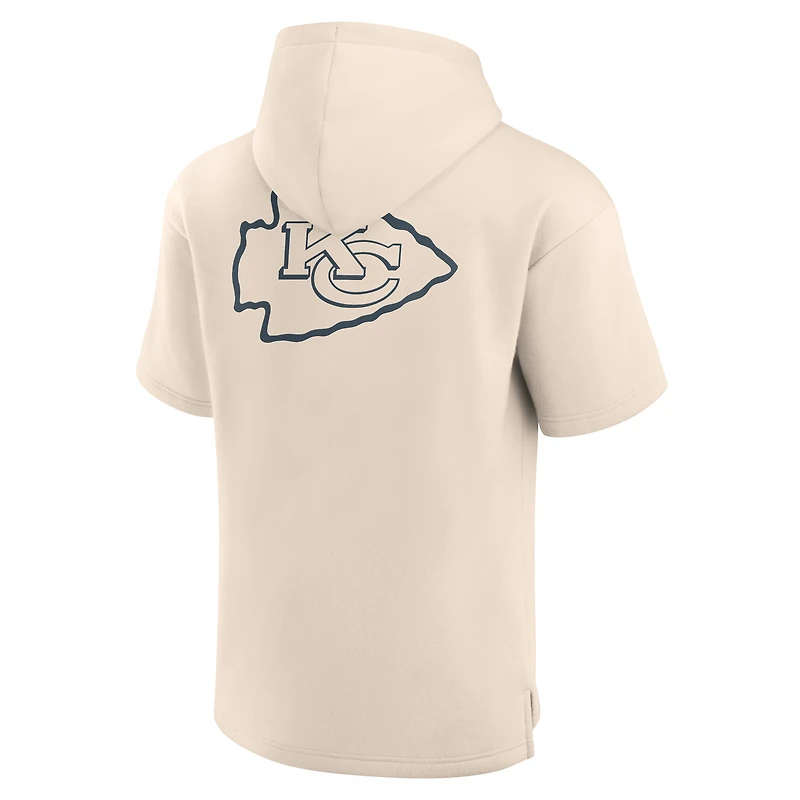 Sweat à capuche manches courtes pour homme Fanatics Cream Kansas City Chiefs Elements Future Ground Lettering