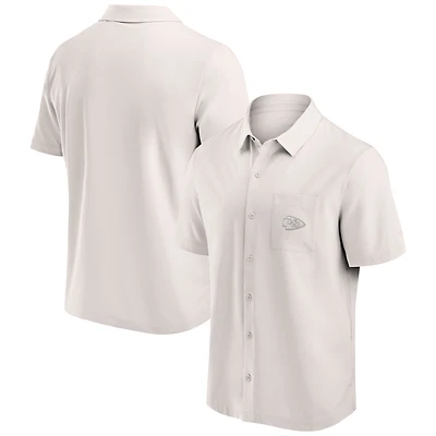 Chemise boutonnée crème Fanatics pour hommes, Kansas City Chiefs Front Office