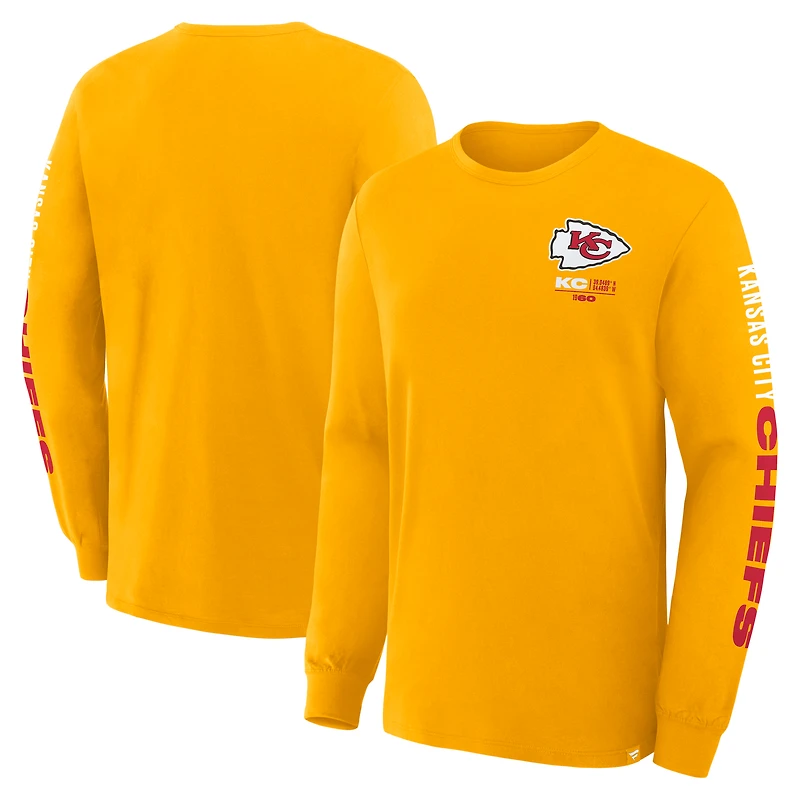T-shirt à manches longues Fanatics Gold Kansas City Chiefs Big & Tall Clock Management Legacy pour homme
