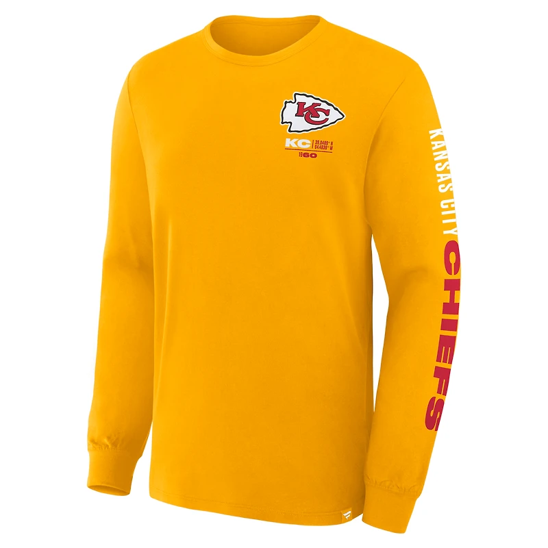 Men's Fanatics Gold Kansas City Chiefs Clock Management Legacy Long Sleeve T-Shirt