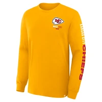 Men's Fanatics Gold Kansas City Chiefs Clock Management Legacy Long Sleeve T-Shirt