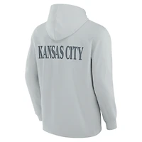 Men's Fanatics Gray Kansas City Chiefs Elements Blaze Tri-Blend Long Sleeve Hoodie T-Shirt