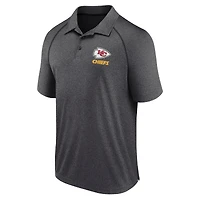Polo raglan Making Waves pour homme Fanatics Heather Charcoal Kansas City Chiefs