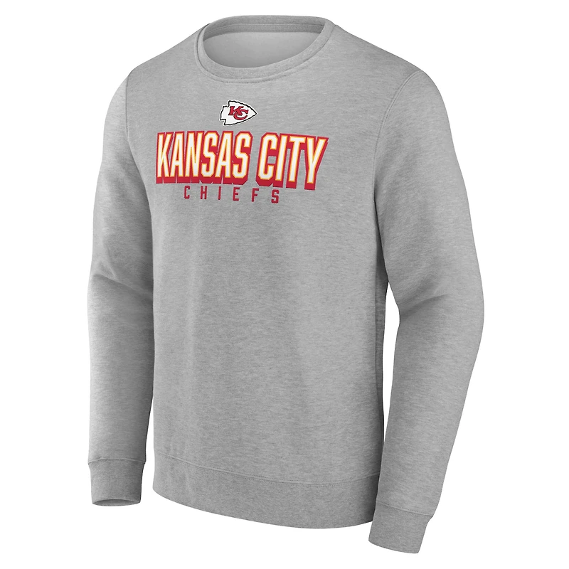 Sweat-shirt à capuche gris chiné Fanatics pour homme des Chiefs de Kansas City